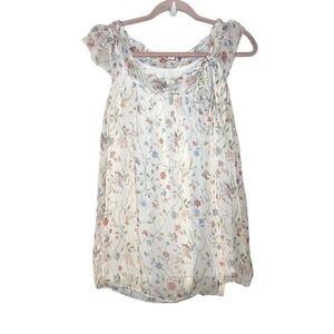 Tendenze Silk Birds Of Paradise Blouse Italy Floral Coquette Cottagecore Bow S